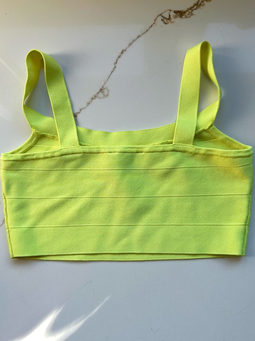 Guess Neon Yellow Cropped Tank Top XS - Picture 2 of 3